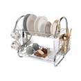 thumbnail image 1 of Escurridor de Platos para Fregadero de Acero Inoxidable, Estante para Platos de 2 Niveles 12 Platos, Cucharas y Vasos, Escurridor de Trastes, 1 of 6
