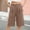 #491-Coffee, variant on Womens Shorts Five Length Drawstring Elastic Waist Side Pocket Solid Soft Breathable Casual Linen Shorts Gift