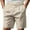 Khaki, variant on Wyobmus Men's Linen Shorts Solid Color Casual Elastic Waist Drawstring Summer Beach Short Pants With Pockets 2025 Fashion Clothes S-3X Gray
