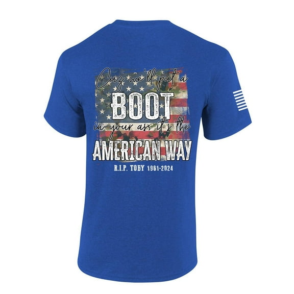 Mens Toby Tshirt R.I.P. The Legend The American Way Short Sleeve T-shirt-Heather Royal-XL