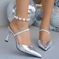 thumbnail image 4 of SACFOF Women's Heeled Mules Pointed Toe Stiletto High Heels Slip on Adjustable Straps Sandals Wedding Party Dress Shoes for Women, 4 of 6