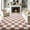 Cream white and camel, variant on Janvonne Fluffy Checkered Area Rugs for Bedroom,4x6ft Soft Non Skid Easy-care Shaggy Carpets for Living Room, Dorms,Children's Room,Home Decor Aesthetics,Black and camel