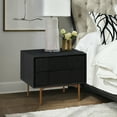 thumbnail image 3 of Carnaby 2 Drawer Nightstand in Black Brushed Oak and Bronze, 3 of 7