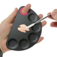 thumbnail image 2 of Unique Bargains 1 Set Foundation Spatula and Palette Set Durable Semicircle Makeup Artist Tools Black Pink, 2 of 5