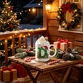 thumbnail image 2 of Christmas Initial Ceramic Mug,11 oz Coffee Cup with Cute Green Glitter Letter & Santa Hat Decor,Home Office Use,Ideal Holiday Gift for Family(D), 2 of 7