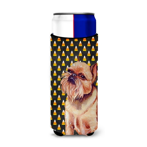 Carolines Treasures LH9055MUK Brussels Griffon Candy Corn Halloween Portrait Ultra Hugger for slim cans Slim Can