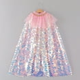 thumbnail image 2 of GYRATEDREAM Princess Cape Cloaks for Little Girls Sparkling Sequins Cape Christmas Halloween Custome Cosplay Party Accessories for 65CM Pink, 2 of 5