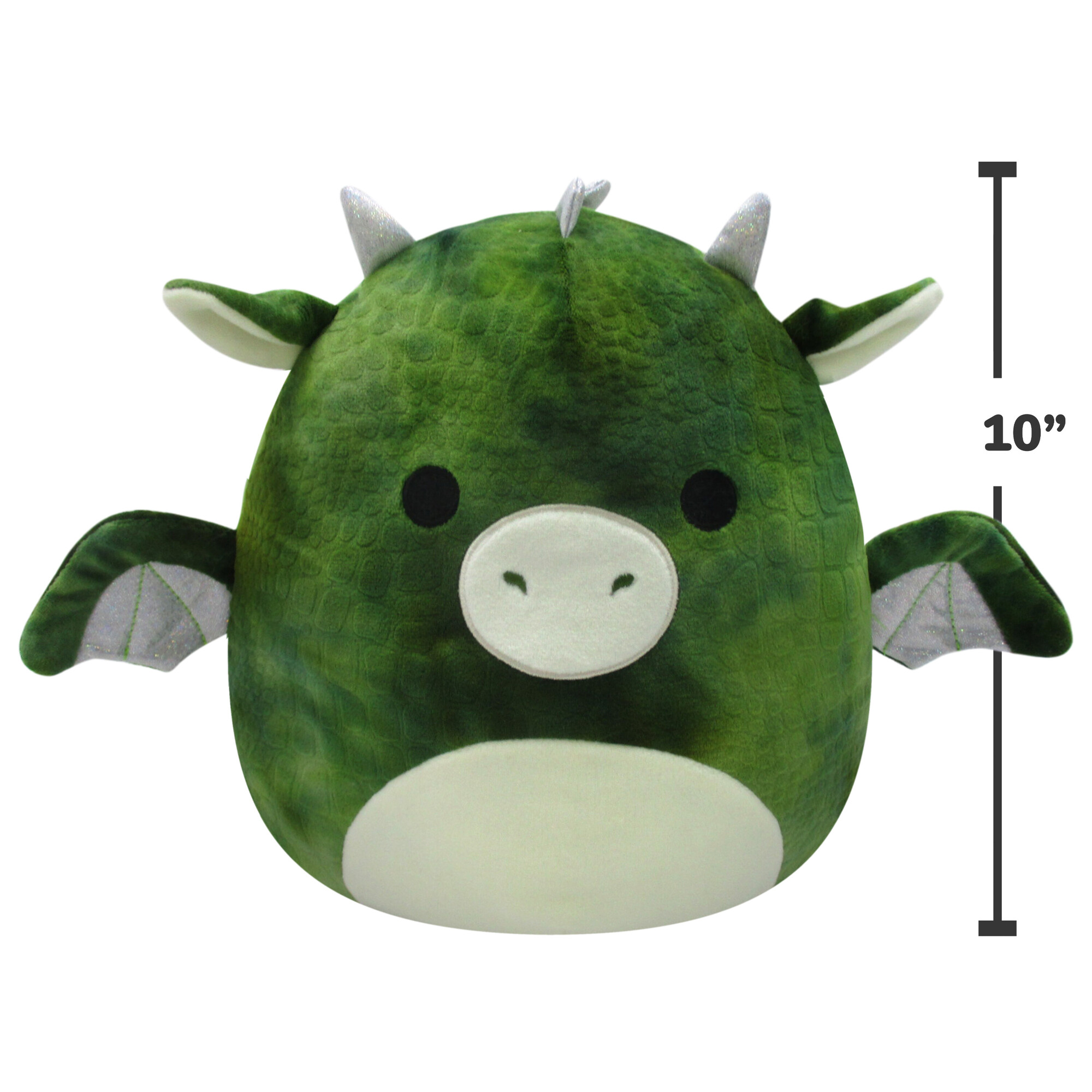 Squishmallows 10 inch Duke the Green Textured Dragon with Silver Horns - Child's Ultra Soft Stuffed Plush Toy - image 2 of 7