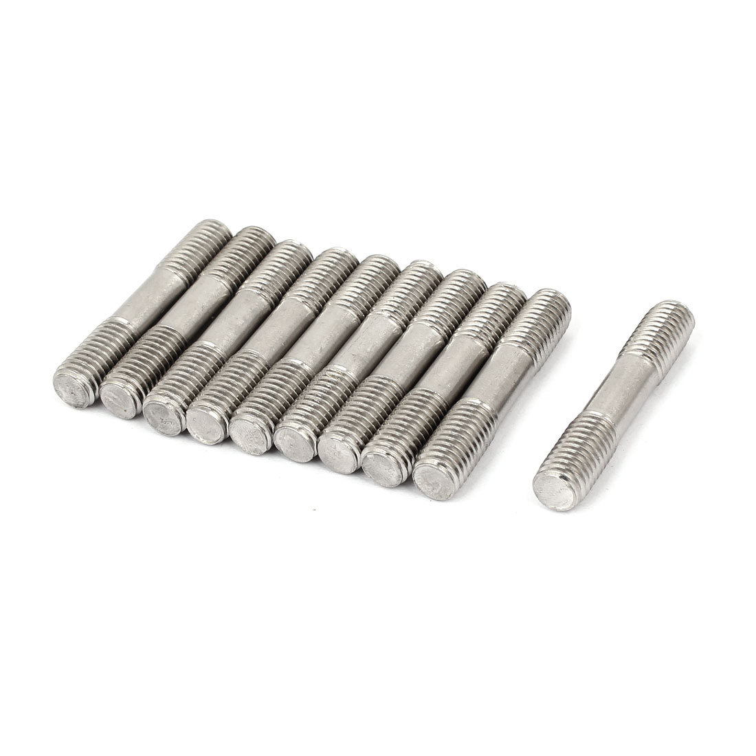 304 Stainless Steel Double End Thread Tight Push Rod Stud M10x55mm