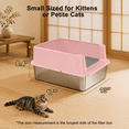thumbnail image 4 of Pink Small Stainless Steel Cat Litter Box for Small Cats and Pets, 4 of 9