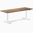 thumbnail image 1 of Desky Dual Hardwood Sit Stand Desk - Pheasantwood / 80 x 30 inches / White, 1 of 10