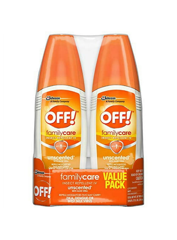 OFF! Family Care Insect & Mosquito Repellent, Unscented with Aloe-Vera, 7% Deet 6 oz, Value Pack. (Pack of 2)