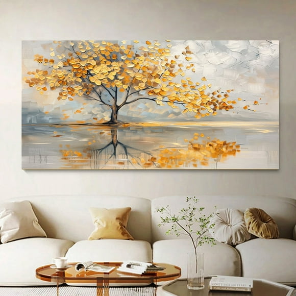 Cuadro Decorativo Arbol De La Vida Estilo Dorado Moderno Hd