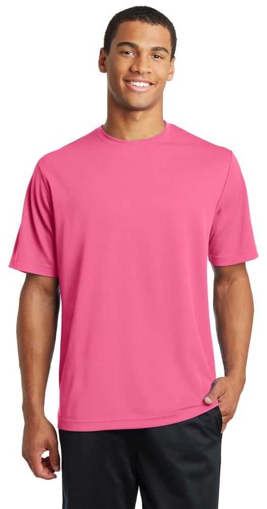 SportTek ST340 PosiCharge Mens RacerMesh TShirt Bright Pink Large