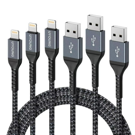 iPhone Charger Cord 3Pack 3FT Fast Charging Lightning Cable for iPhone 14/13/12/11/Pro/X/Max/8/7/6/6S/5/5S/SE/Plus/iPad /Mini/Air (Black)
