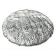 thumbnail image 5 of Soho Luxurious Faux Sheepskin Round Shape Grey Shag Area Rug, 5 of 5