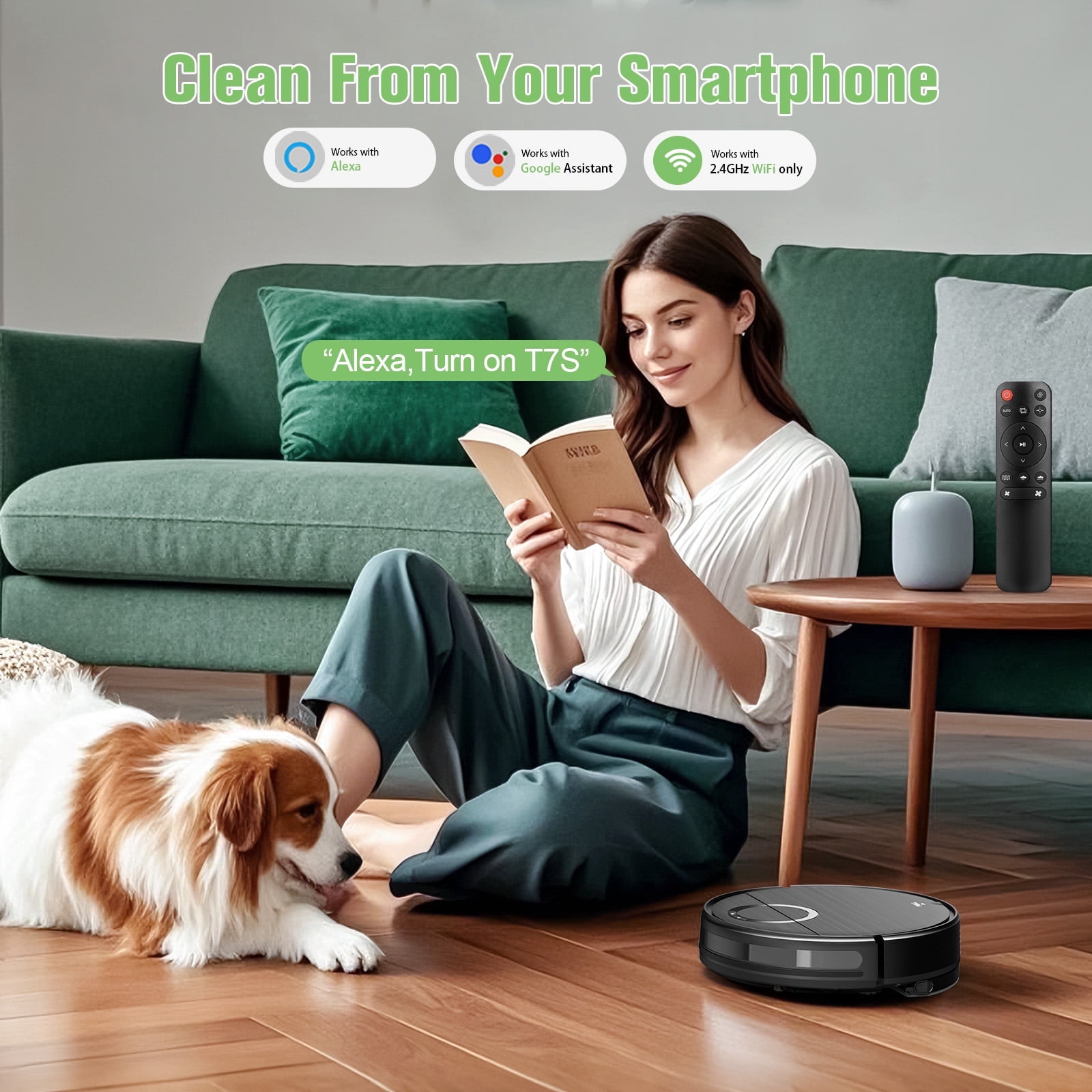 ONSON BR151 Robot Vacuum Cleaner, Robot Vacuum and Mop Combo Compatible with Alexa, Blue