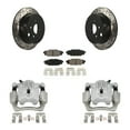 thumbnail image 1 of Transit Auto Rear Disc Brake Coated Caliper Drilled Slotted Rotors and Semi-Metallic Pads Kit for Car Subaru Impreza Forester Crosstrek XV KCD-100559S, 1 of 11