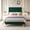 Green, variant on Twin Velvet Wingback Bed Frame – Upholstered Platform Bed with Headboard, Strong Wooden Slats, No Box Spring Needed, Easy Assembly - Beige