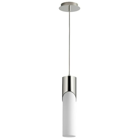 

16.75 inch 5.1W 1 Led Tall Pendant-Polished Nickel Finish Bailey Street Home 766-Bel-4591381