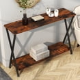 thumbnail image 3 of Console Table, Sofa Tables Narrow Entryway Table with Outlet, Shelf and Metal Frame, 33.5” Behind Couch Table Industrial Hallway Table for Living Room, Foyer, Bedroom, 3 of 9