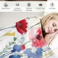 thumbnail image 3 of Creowell Floral Design Watercolor Painting Print Throw Blanket for Bed Couch Car - Soft Plush Blankets for Kids and Adults - Flannel Material Blanket for All Seasons - Various Sizes Available 50x60in, 3 of 6