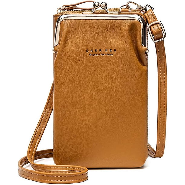 Bolsa de herramientas para mujer, bolso cruzado pequeño, cuero Pu ligero, bloqueo Rfid, bolsos cruzados para teléfono móvil, cartera con tarjetero de crédito