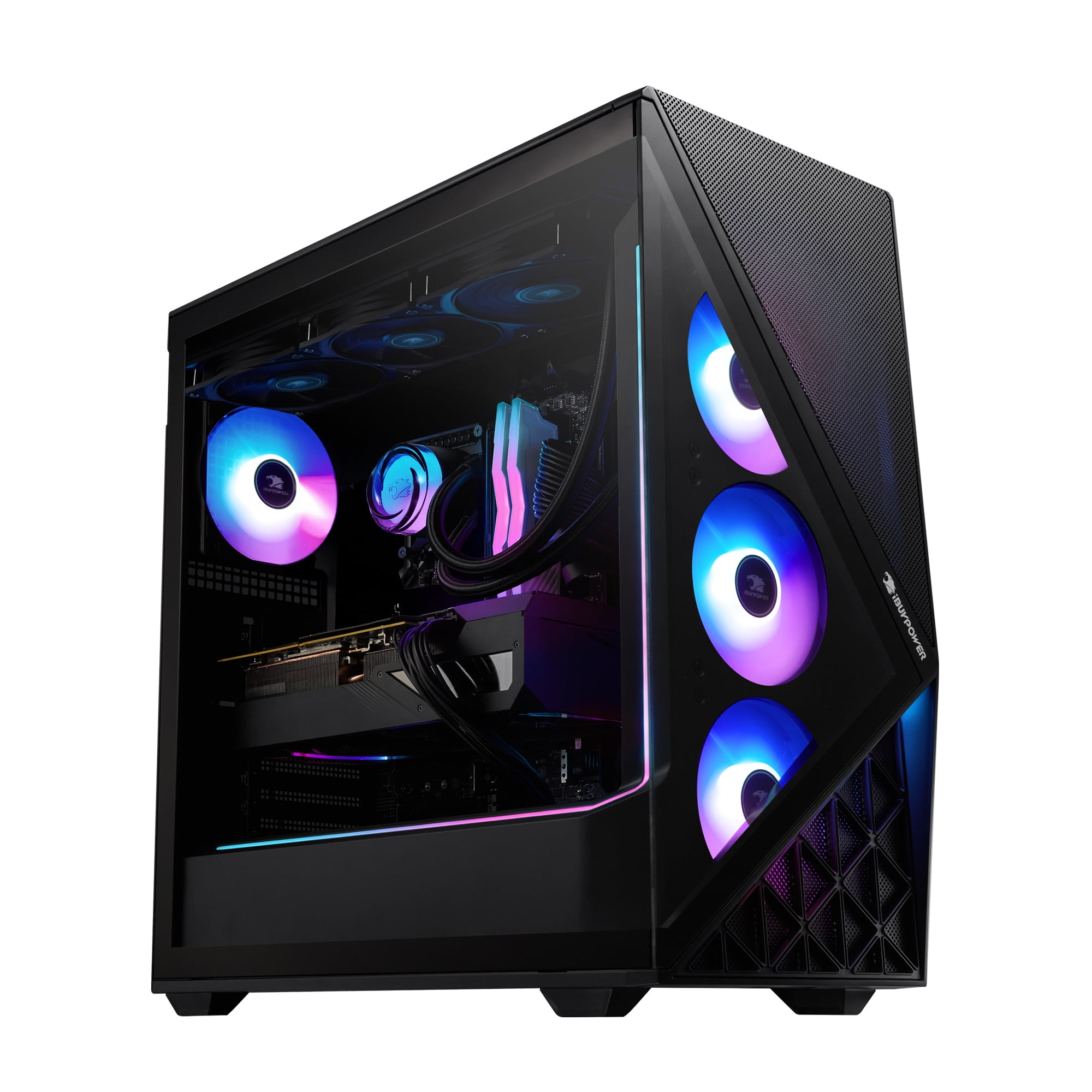 iBUYPOWER Slate Gaming PC Desktop Computer AMD Ryzen 7 9800X3D CPU, AMD Radeon RX 9070XT 16GB GPU, 32GB DDR5 RGB 5200MHz RAM, 2TB NVMe SSD, Windows 11 Home, Gamer Keyboard and Mouse - SBA7R97XT02