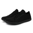 thumbnail image 2 of XIMIN Couple Solid Color Wide Head Outdoor Barefoot Zero Drop Sole Minimalist Shoes Breathable Comfortable Mens Sneaker Casual Shoes with Arch Support (10, Black), 2 of 6