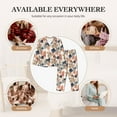 thumbnail image 6 of KLL Watercolor Plants Print Women's Long Sleeve Pajamas with Pants Sleepwear Loungewear 2 Set-Large, 6 of 7
