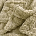 thumbnail image 5 of Women's Fuzzy Pajamas Tops Flower Jacquard Warm Long Sleeve Bed Jackets Button Down Sleepwear Winter Coats with Pockets, 5 of 9