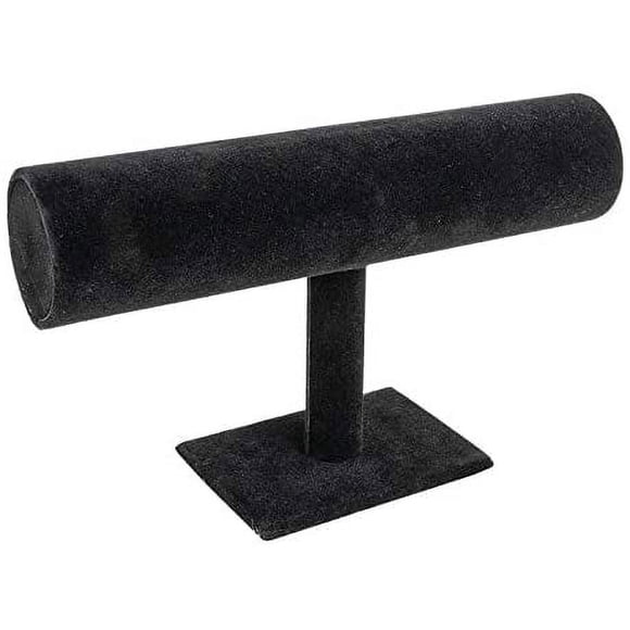 Jewelry holder for bracelets and watches, 23.5 x 7 x 13.5 cm, black, velor look