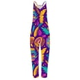 thumbnail image 4 of Moxiu Mardi Gras Jumpsuit for Women Coveralls Trousers Pants Catsuit Glitter Color Block Sequin Print Flare Wide Leg Overalls 2025 Multicolor,L, 4 of 5