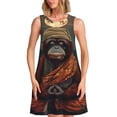 thumbnail image 1 of Disketp Banana Leaf Meditating Gorilla para Vestido sin Mangas para Mujeres, Vestidos de Verano para Mujeres, Casual y Holgado para la Playa, 1 of 7