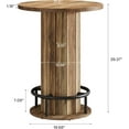 thumbnail image 2 of 39.4" H Small Dining Table, Round Circle Kitchen Table with Wood Strip Base and Footrest(2pc), 2 of 5