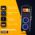 thumbnail image 6 of Lohoms 4000W Dual 10" Woofers Portable Karaoke Machine with 14.1" Touchscreen and 2 Wireless Mics, 6 of 10