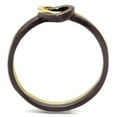 thumbnail image 3 of IP Or & IP Brun Foncé (Café IP) Anneau en Acier Inoxydable Sans Pierre pour les Femmes Thème Minimaliste Sans Pierre Style de Couleur Pierre TK2548 Taille 10, 3 of 4