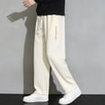 thumbnail image 2 of Awdenio Pants for Men Letter Graphic Sweatpants Drawstring Waisted Wide Leg Pants Casual Trousers, 2 of 6