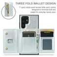 thumbnail image 4 of Dteck Samsung Galaxy S22 Ultra Case Wallet for Women Glitter PU Leather S22 Ultra Case with Magnetic Detachable Card Holder Wallet with Zipper Pocket Kickstand Shockproof Cover,Silver, 4 of 10