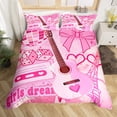 thumbnail image 5 of Erosebridal Kawaii Guitar Comforter Cover Twin,Music Theme Bedding Twin Size,Disco Ball Duvet Cover Twin,Microfiber Dreamy Bedroom Decorative(No Comforter),Reversible,3pcs, 5 of 7