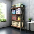 thumbnail image 4 of 33.5"L Metal Storage Shelves,4-Tier Storage Shelves Metal and Wooden Kitchen Shelves for Garage,Pantry,Kitchen, 4 of 7