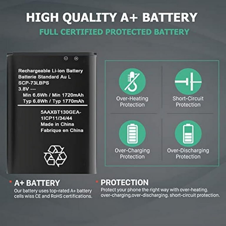 Ddong SCP-73LBPS Battery 1720mAh Replacement for Kyocera DuraXV