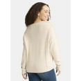 thumbnail image 2 of Time and Tru Women's Seamed Sweater with Long Sleeves, Midweight, Sizes XS-XXXL, 2 of 4