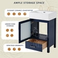 thumbnail image 4 of 20-Inch Bathroom Vanity with Sink, Freestanding Single Basin Vanity Set with One Drawers and Ample Storage, Wooden Bathroom Cabinet with Ceramic Basin for Small Bathroom, 4 of 7