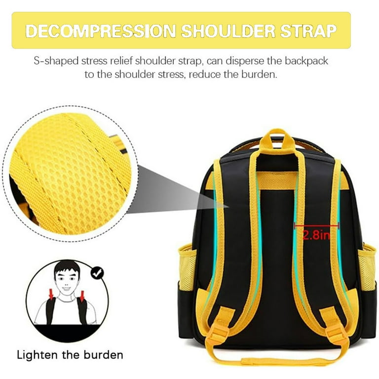 15 Inch Bumblebee Backpack 3DBumblebee SchoolBag Lightweight Elementary School Bags for Boys Girls