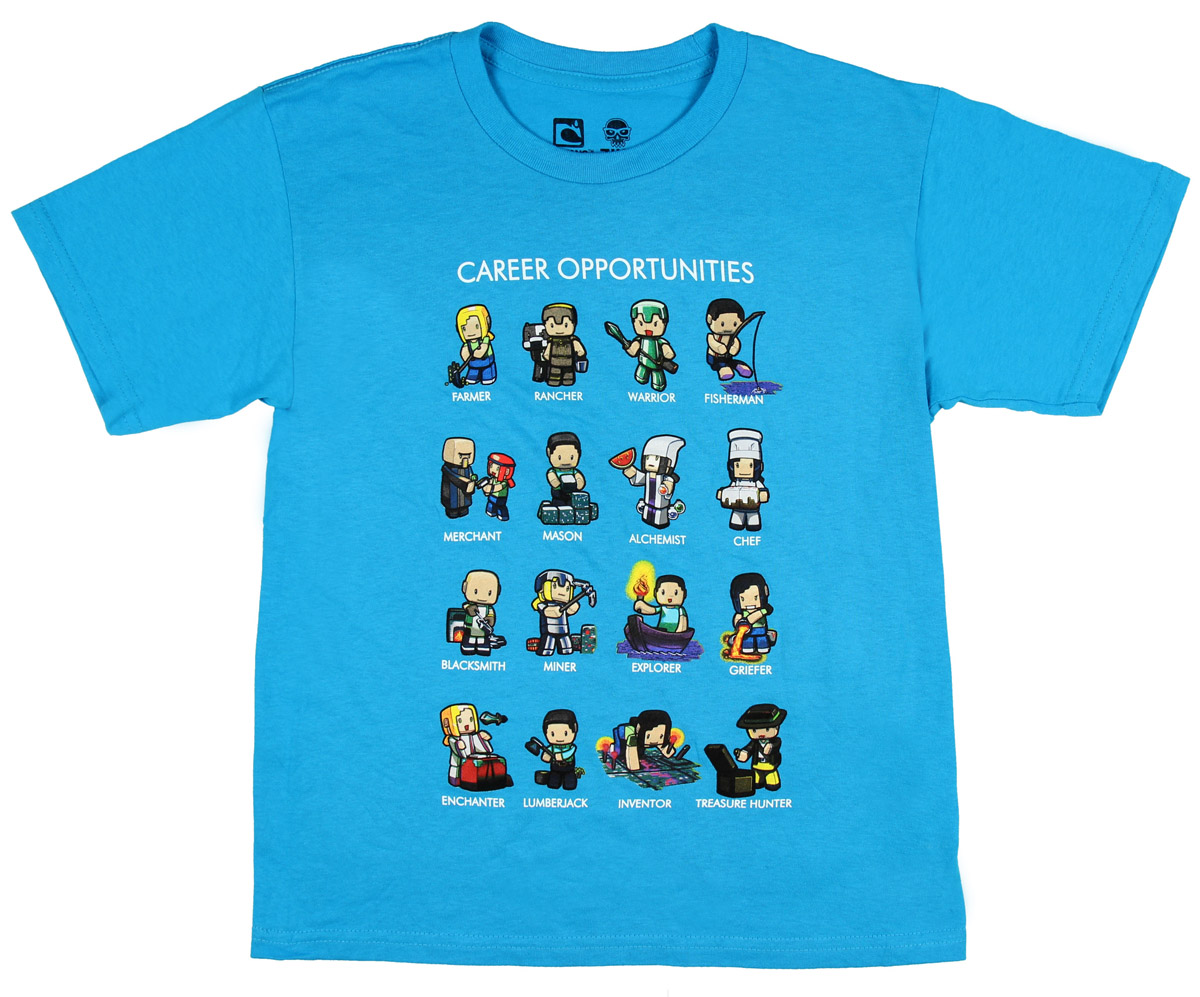 Minecraft Minecraft Career Opportunities T Shirt Boys 7 Turquoise Blue Tee Walmart Com Walmart Com