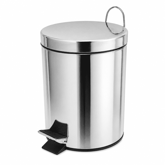 Bote De Basura 5L Acero Inoxidable 410 Con Pedal Cesto Baño