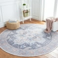 thumbnail image 2 of SAFAVIEH Serapi Flora Oriental Area Rug, Charcoal/Ivory, 6'7" x 6'7" Round, 2 of 8