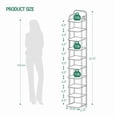 thumbnail image 4 of Hzuaneri 10-Tier Vertical Shoe Rack, Tall Shoe Organizer with 2 Hooks, Wooden Shoe Tower for Entryway, Hallway, Closet Space Saving, Free Standing, White, 4 of 8