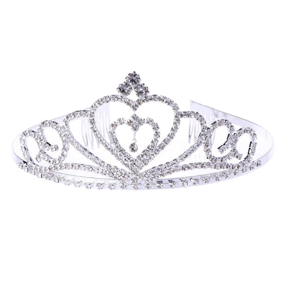 Milue Simple Fashion Crown Comb Rhinestone Heart Crystal Bridal Hair Accessories